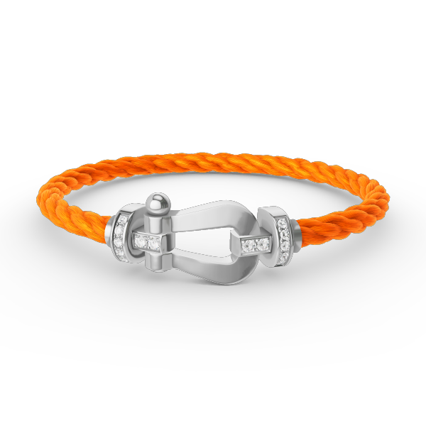 [⭐DORISW] FORCE GROSSES HUFEISEN HALB-DIAMANT ARMBAND SILBER