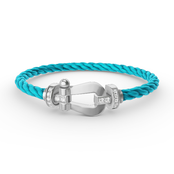 [⭐DORISW] FORCE GROSSES HUFEISEN HALB-DIAMANT ARMBAND SILBER