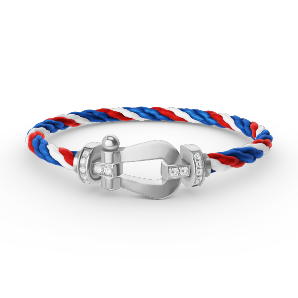 [⭐DORISW] FORCE GROSSES HUFEISEN HALB-DIAMANT ARMBAND SILBER