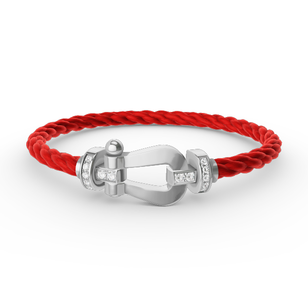 [⭐DORISW] FORCE GROSSES HUFEISEN HALB-DIAMANT ARMBAND SILBER