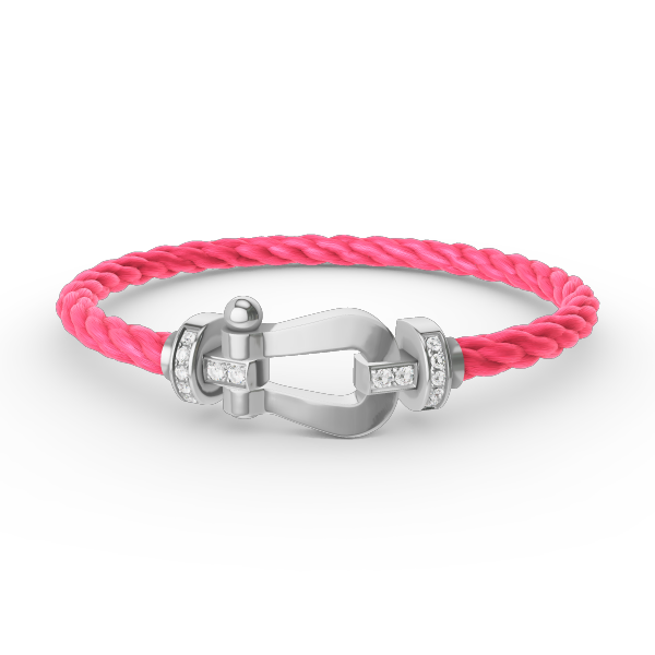 [⭐DORISW] FORCE GROSSES HUFEISEN HALB-DIAMANT ARMBAND SILBER