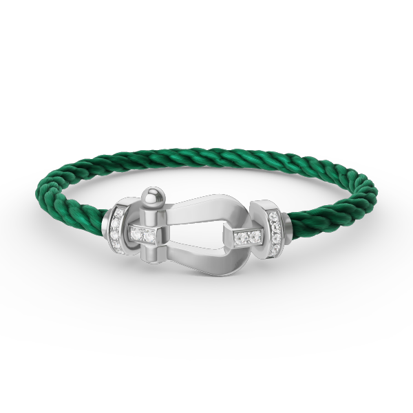 [⭐DORISW] FORCE GROSSES HUFEISEN HALB-DIAMANT ARMBAND SILBER