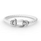 [⭐DORISW] FORCE GROSSES HUFEISEN HALB-DIAMANT ARMBAND SILBER