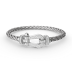 [⭐DORISW] FORCE LARGE HORSESHOE FULL DIAMOND BRACELET SILVER