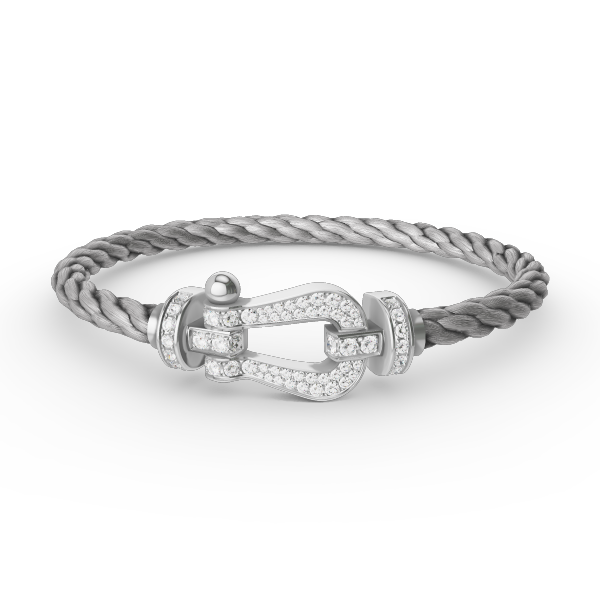 [⭐DORISW] FORCE GROSSES HUFEISEN VOLLDIAMANT-ARMBAND SILBER