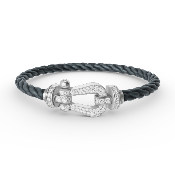 [⭐DORISW] FORCE GROSSES HUFEISEN VOLLDIAMANT-ARMBAND SILBER