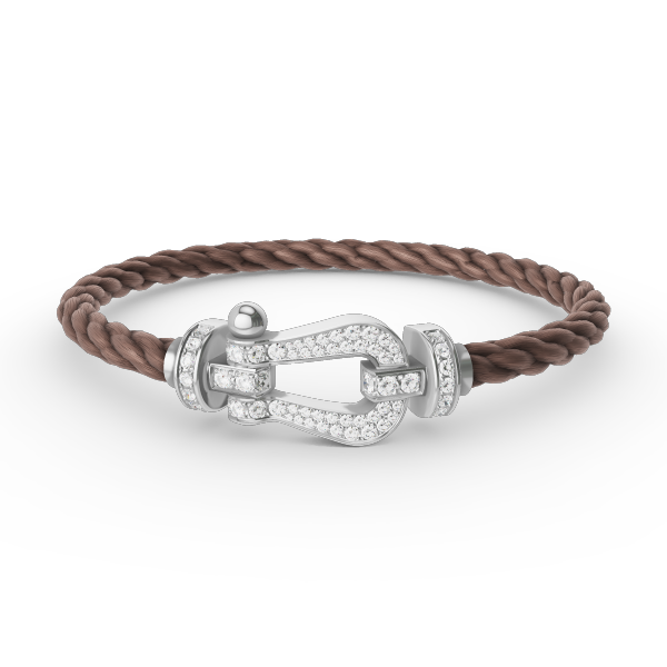 [⭐DORISW] FORCE GROSSES HUFEISEN VOLLDIAMANT-ARMBAND SILBER