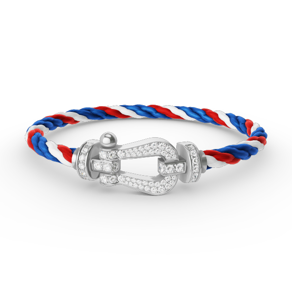 [⭐DORISW] FORCE GROSSES HUFEISEN VOLLDIAMANT-ARMBAND SILBER