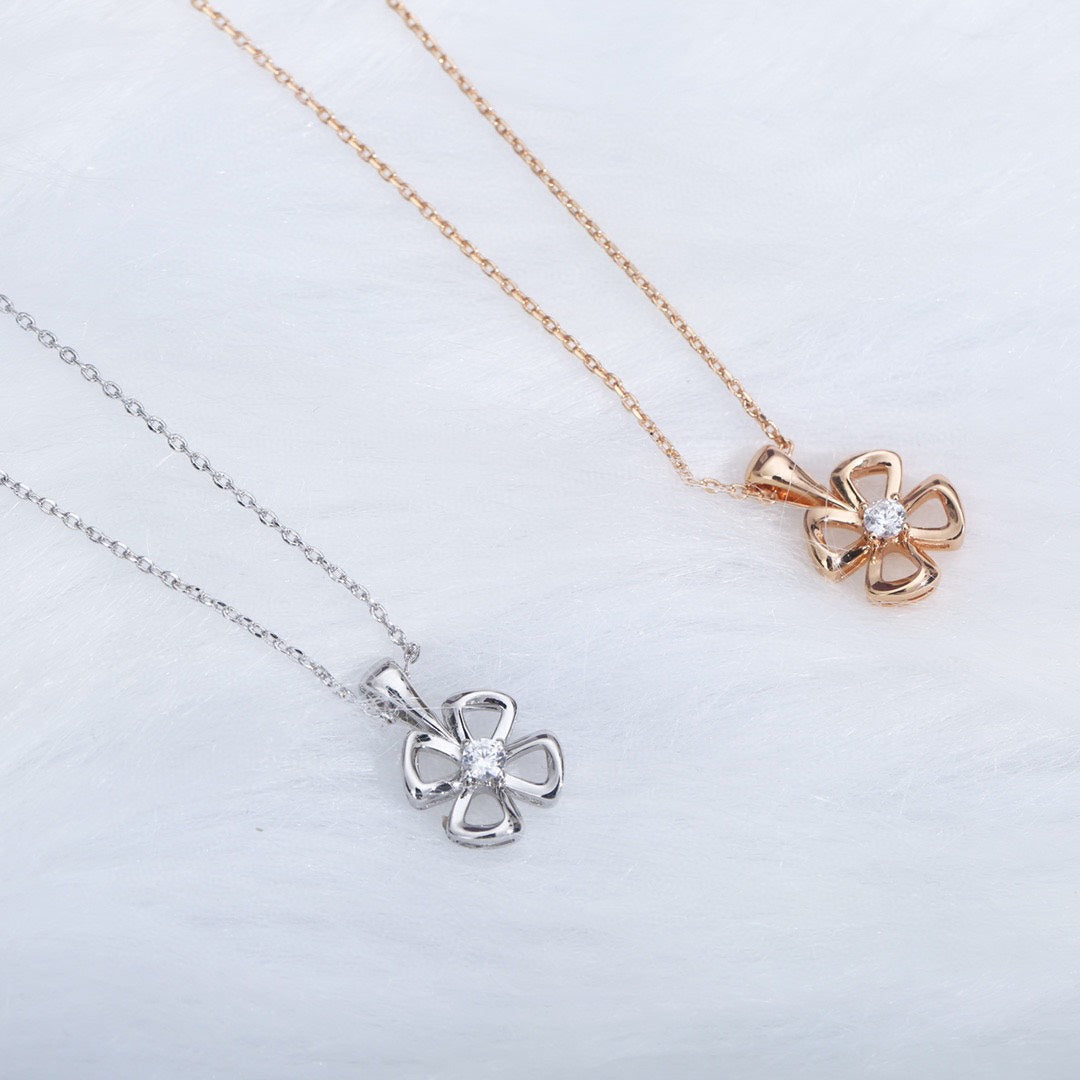 [⭐DORISW]FIOREVER HALSKETTE MIT DIAMANT-MITTELSTEIN