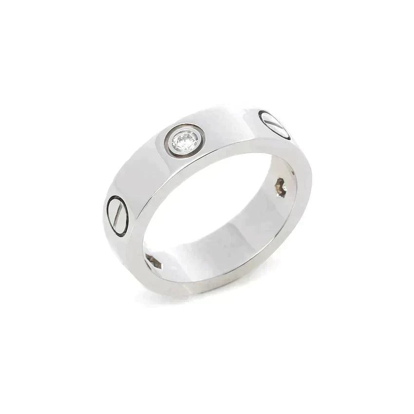 [⭐DORISW] ラブリング 5.5MM 3ダイヤモンド シルバー