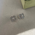 [⭐DORISW] クローバー ミニ ダイヤモンド スタッドピアス